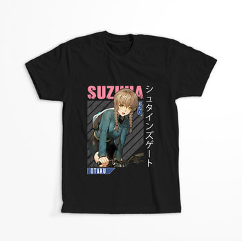 Koszulka Czarna - Steins;Gate - WYBIERZ KOLOR KOSZULKI I FASON