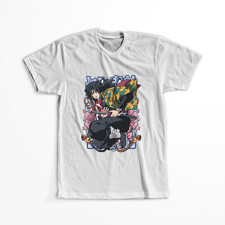 Koszulka Biała Demon Slayer / Kimetsu no Yaiba / Miecz zabójcy demonów - WYBIERZ KOLOR KOSZULKI I FASON