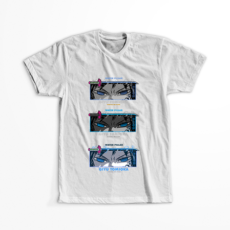 Koszulka Biała Demon Slayer / Kimetsu no Yaiba / Miecz zabójcy demonów - WYBIERZ KOLOR KOSZULKI I FASON