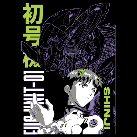 Koszulka Biała Neon Genesis Evangelion - WYBIERZ KOLOR KOSZULKI I FASON