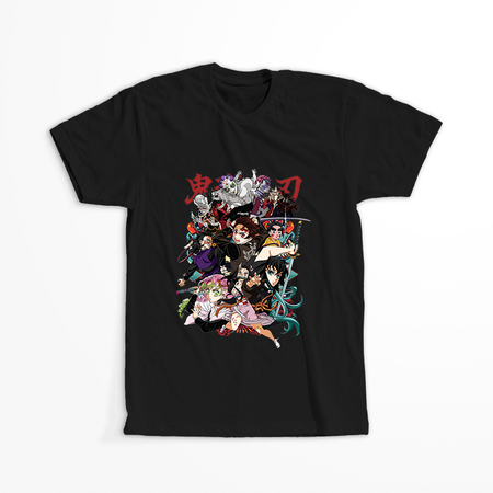 Koszulka Czarna Demon Slayer / Kimetsu no Yaiba / Miecz zabójcy demonów - WYBIERZ KOLOR KOSZULKI I FASON