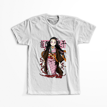 Koszulka Biała Demon Slayer / Kimetsu no Yaiba / Miecz zabójcy demonów - WYBIERZ KOLOR KOSZULKI I FASON