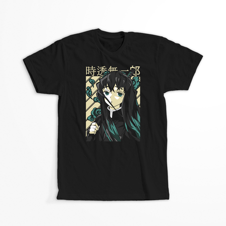 Koszulka Czarna Demon Slayer / Kimetsu no Yaiba / Miecz zabójcy demonów - WYBIERZ KOLOR KOSZULKI I FASON