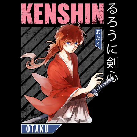 Koszulka Biała Rurouni Kenshin WYBIERZ KOLOR KOSZULKI I FASON