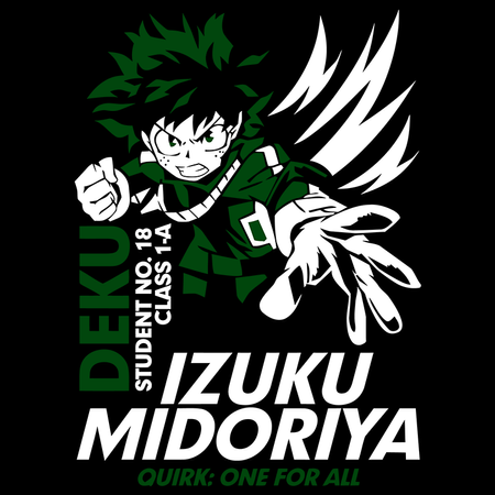 Koszulka Czarna My Hero Academia / Akademia bohaterów - WYBIERZ KOLOR KOSZULKI I FASON