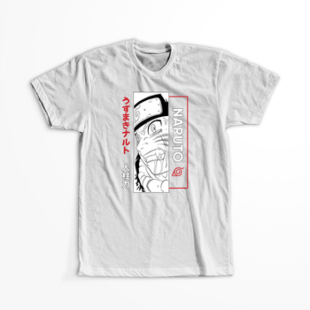 Koszulka Biała Naruto / Boruto - WYBIERZ KOLOR KOSZULKI I FASON