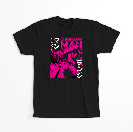 Koszulka Czarna Chainsaw Man WYBIERZ KOLOR KOSZULKI I FASON