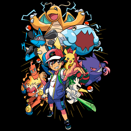 Koszulka Czarna  - Pokemon - WYBIERZ KOLOR KOSZULKI I FASON