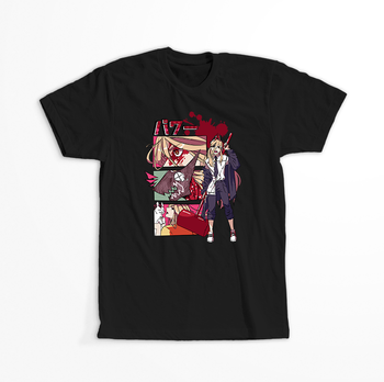 Koszulka Czarna Chainsaw Man WYBIERZ KOLOR KOSZULKI I FASON