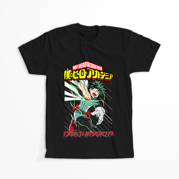 Koszulka Czarna My Hero Academia / Akademia bohaterów - WYBIERZ KOLOR KOSZULKI I FASON