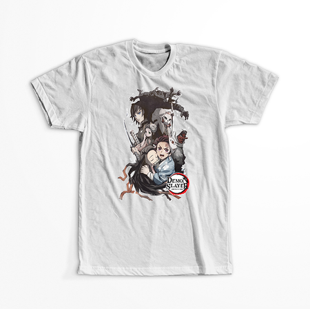 Koszulka Biała Demon Slayer / Kimetsu no Yaiba / Miecz zabójcy demonów - WYBIERZ KOLOR KOSZULKI I FASON