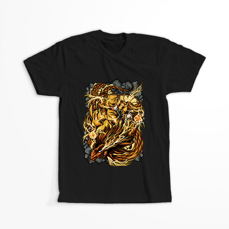 Koszulka Czarna Demon Slayer / Kimetsu no Yaiba / Miecz zabójcy demonów - WYBIERZ KOLOR KOSZULKI I FASON