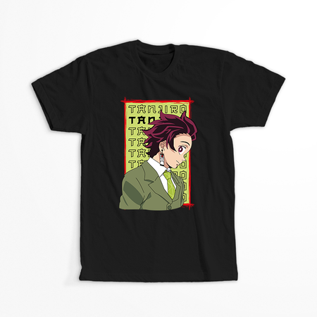 Koszulka Czarna Demon Slayer / Kimetsu no Yaiba / Miecz zabójcy demonów - WYBIERZ KOLOR KOSZULKI I FASON