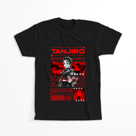 Koszulka Czarna Demon Slayer / Kimetsu no Yaiba / Miecz zabójcy demonów - WYBIERZ KOLOR KOSZULKI I FASON