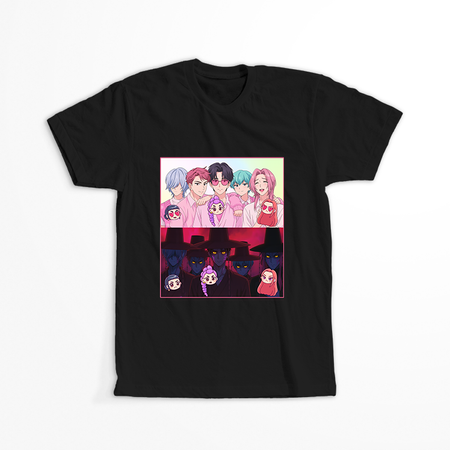 Koszulka Czarna KPop Demon Hunters WYBIERZ KOLOR KOSZULKI I FASON