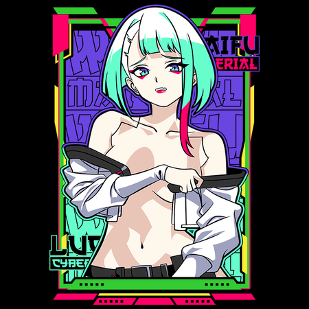 Koszulka Biała Cyberpunk Edgerunners - WYBIERZ KOLOR KOSZULKI I FASON