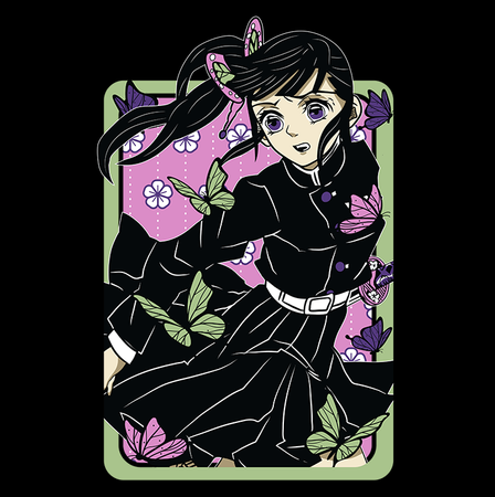 Koszulka Czarna Demon Slayer / Kimetsu no Yaiba / Miecz zabójcy demonów - WYBIERZ KOLOR KOSZULKI I FASON