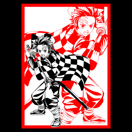 Koszulka Czarna Demon Slayer / Kimetsu no Yaiba / Miecz zabójcy demonów - WYBIERZ KOLOR KOSZULKI I FASON