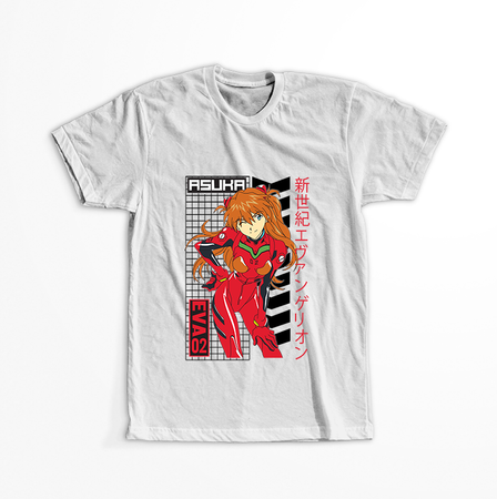 Koszulka Biała Neon Genesis Evangelion - WYBIERZ KOLOR KOSZULKI I FASON