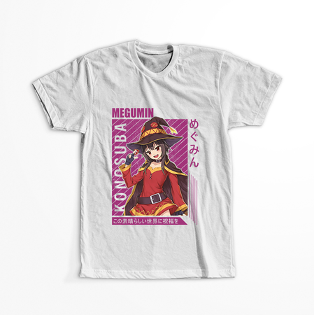 Koszulka Biała KonoSuba: God's Blessing on This Wonderful World! / Kono Subarashii Sekai ni Shukufuku wo! - WYBIERZ KOLOR KOSZULKI I FASON