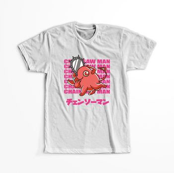 Koszulka Biała Chainsaw Man WYBIERZ KOLOR KOSZULKI I FASON