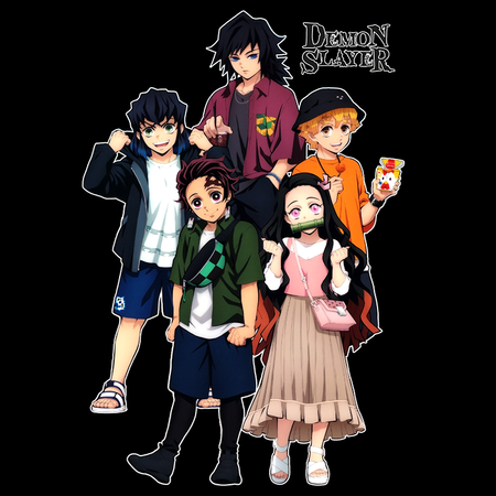 Koszulka Biała Demon Slayer / Kimetsu no Yaiba / Miecz zabójcy demonów - WYBIERZ KOLOR KOSZULKI I FASON