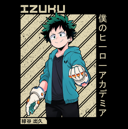 Koszulka Czarna My Hero Academia / Akademia bohaterów - WYBIERZ KOLOR KOSZULKI I FASON