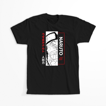 Koszulka Czarna Naruto / Boruto - WYBIERZ KOLOR KOSZULKI I FASON