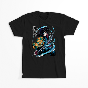 Koszulka Czarna Demon Slayer / Kimetsu no Yaiba / Miecz zabójcy demonów - WYBIERZ KOLOR KOSZULKI I FASON