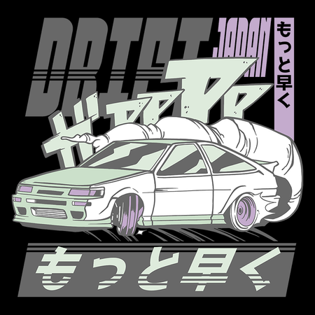 Koszulka Czarna - Initial D - WYBIERZ KOLOR KOSZULKI I FASON