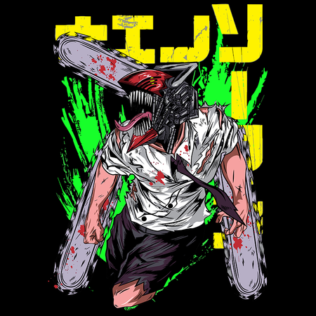Koszulka Czarna Chainsaw Man WYBIERZ KOLOR KOSZULKI I FASON