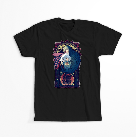 Koszulka Czarna - Howl's Moving Castle - WYBIERZ KOLOR KOSZULKI I FASON