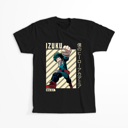 Koszulka Czarna My Hero Academia / Akademia bohaterów - WYBIERZ KOLOR KOSZULKI I FASON