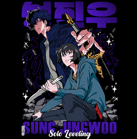 Koszulka Czarna - Solo Leveling - WYBIERZ KOLOR KOSZULKI I FASON