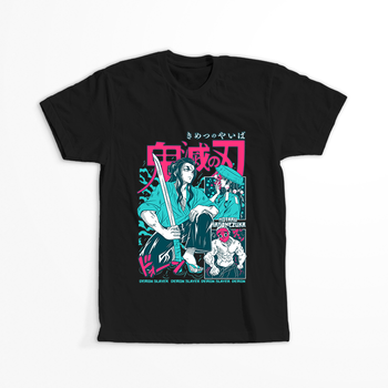 Koszulka Czarna Demon Slayer / Kimetsu no Yaiba / Miecz zabójcy demonów - WYBIERZ KOLOR KOSZULKI I FASON