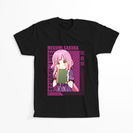 Koszulka Czarna Gakkou Gurashi! - WYBIERZ KOLOR KOSZULKI I FASON