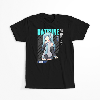 Koszulka Czarna Vocaloid Hatsune Miku - WYBIERZ KOLOR KOSZULKI I FASON