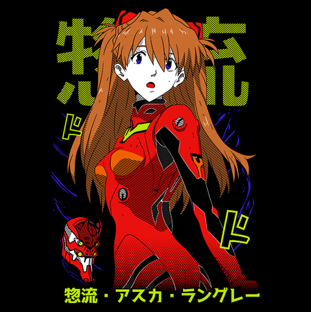 Koszulka Biała Neon Genesis Evangelion - WYBIERZ KOLOR KOSZULKI I FASON