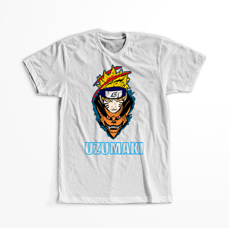 Koszulka Biała Naruto / Boruto - WYBIERZ KOLOR KOSZULKI I FASON
