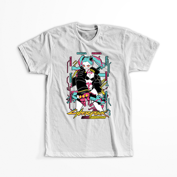 Koszulka Biała Cyberpunk Edgerunners - WYBIERZ KOLOR KOSZULKI I FASON