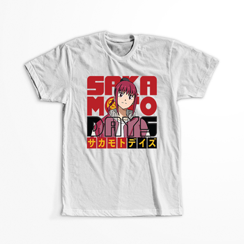 Koszulka Biała Sakamoto Days - WYBIERZ KOLOR KOSZULKI I FASON