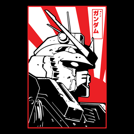 Koszulka Czarna Gundam - WYBIERZ KOLOR KOSZULKI I FASON