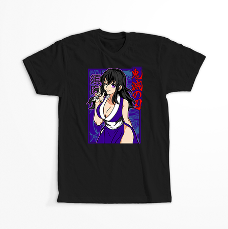 Koszulka Czarna Demon Slayer / Kimetsu no Yaiba / Miecz zabójcy demonów - WYBIERZ KOLOR KOSZULKI I FASON