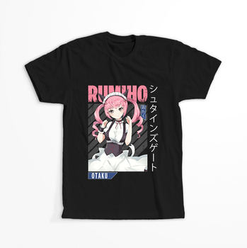 Koszulka Czarna - Steins;Gate - WYBIERZ KOLOR KOSZULKI I FASON