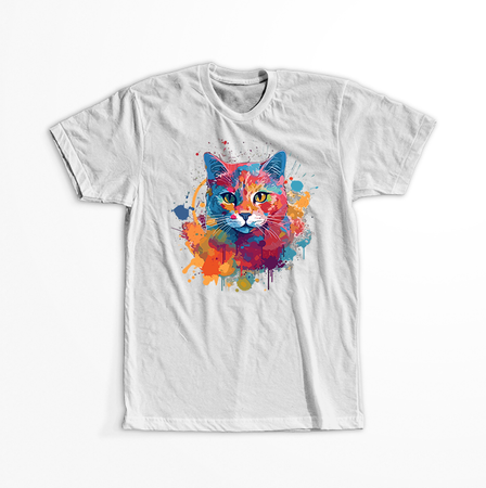 Koszulka Tęczowy kot WYBIERZ KOLOR KOSZULKI I FASON