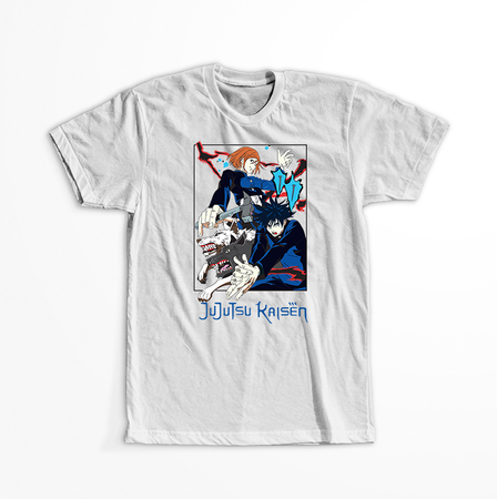 Koszulka Biała Jujutsu Kaisen - WYBIERZ KOLOR KOSZULKI I FASON