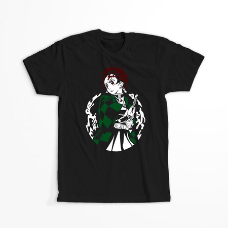 Koszulka Czarna Demon Slayer / Kimetsu no Yaiba / Miecz zabójcy demonów - WYBIERZ KOLOR KOSZULKI I FASON