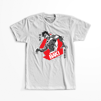 Koszulka Biała Baki the Grappler - WYBIERZ KOLOR KOSZULKI I FASON