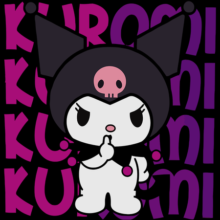 Koszulka Czarna - Kuromi - WYBIERZ KOLOR KOSZULKI I FASON