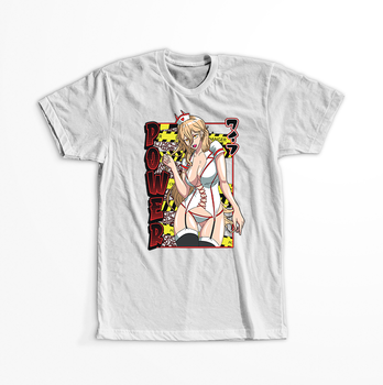 Koszulka Biała  Chainsaw Man WYBIERZ KOLOR KOSZULKI I FASON